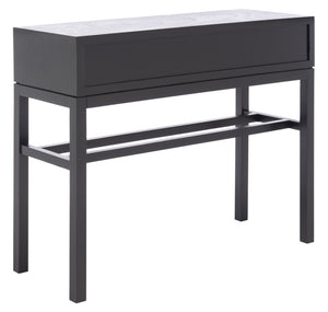 Safavieh Ajana Console Table - Modern Minimalist Design With Herringbone Drawers For Chic Entryway Storage Black W/ Greige Drawer CNS5709B