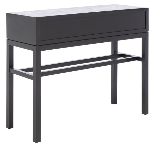 Safavieh Ajana Console Table - Modern Minimalist Design With Herringbone Drawers For Chic Entryway Storage Black W/ Greige Drawer CNS5709B