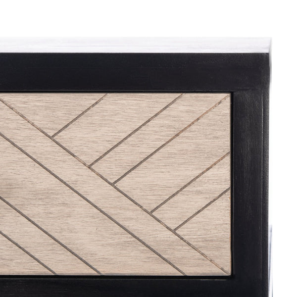 Safavieh Ajana Console Table - Modern Minimalist Design With Herringbone Drawers For Chic Entryway Storage Black W/ Greige Drawer CNS5709B