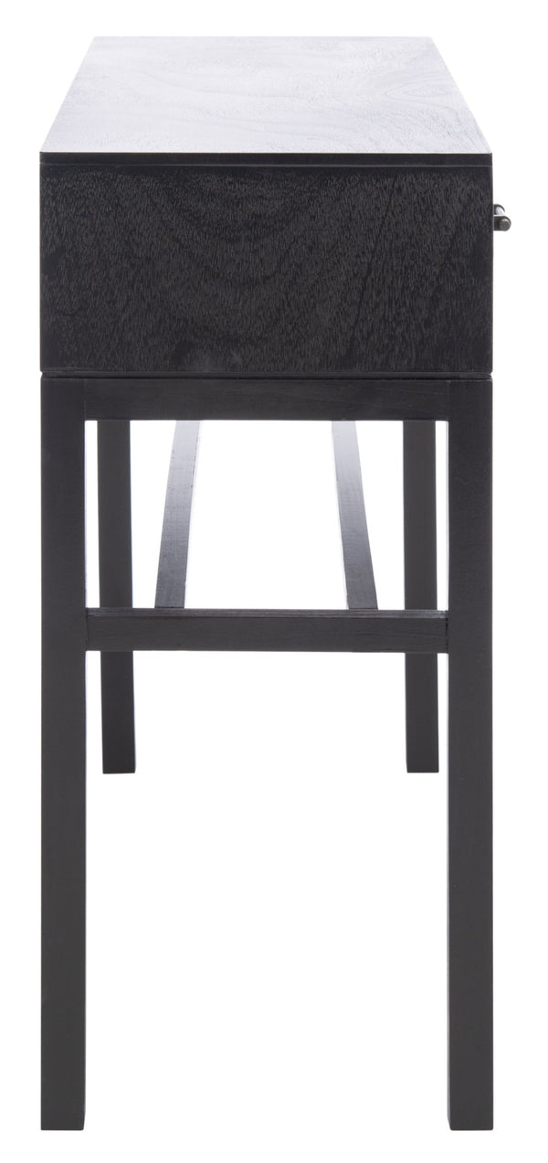 Safavieh Ajana Console Table - Modern Minimalist Design With Herringbone Drawers For Chic Entryway Storage Black W/ Greige Drawer CNS5709B