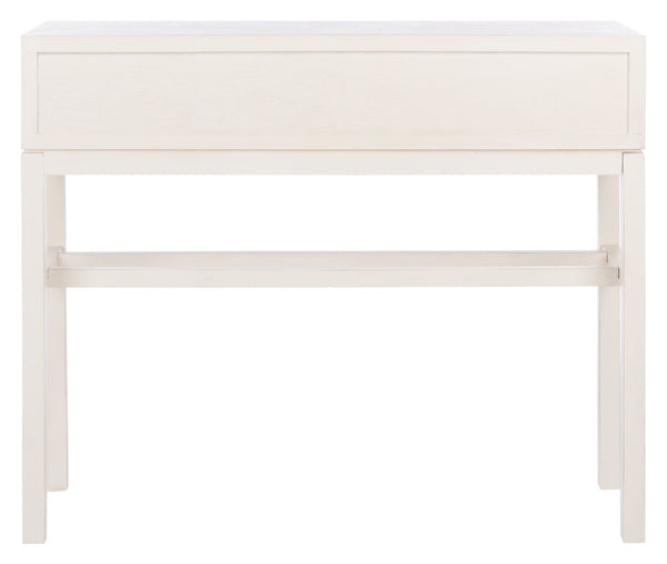 Safavieh Ajana Console Table - Modern Minimalist Design With Herringbone Drawers For Chic Entryway Storage Distressed  White W/Honey Brwn Drawer CNS5709C
