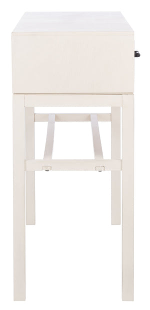Safavieh Ajana Console Table - Modern Minimalist Design With Herringbone Drawers For Chic Entryway Storage Distressed  White W/Honey Brwn Drawer CNS5709C