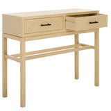 Safavieh Ajana 2 Drawer Console Natural 35.5" x 13" x 29.5"