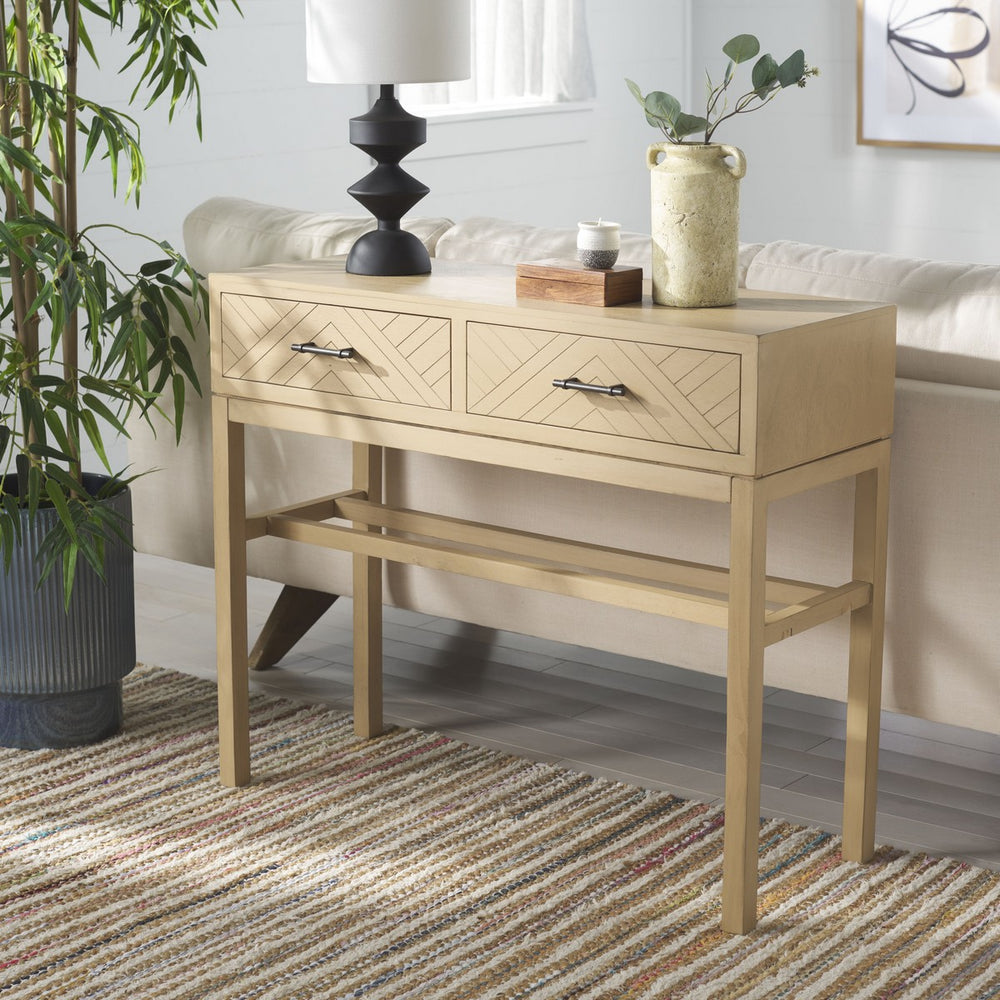 Safavieh Ajana 2 Drawer Console Camel 35.5" x 13" x 29.5"