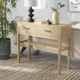 Safavieh Ajana 2 Drawer Console Camel 35.5" x 13" x 29.5"