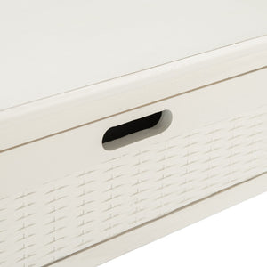 Safavieh Landers 2 Drawer Console Table With Farmhouse Charm And Elegant Carved Details For Stylish Storage Distressed White CNS5710A