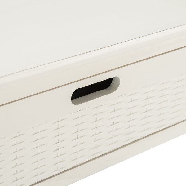 Safavieh Landers 2 Drawer Console Table With Farmhouse Charm And Elegant Carved Details For Stylish Storage Distressed White CNS5710A