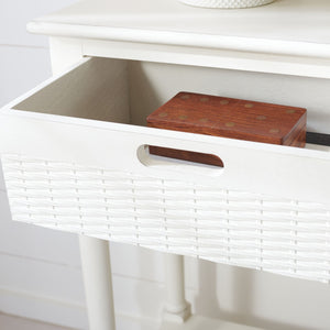 Safavieh Landers 2 Drawer Console Table With Farmhouse Charm And Elegant Carved Details For Stylish Storage Distressed White CNS5710A