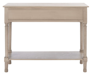 Safavieh Landers 2 Drawer Console Table With Farmhouse Charm And Elegant Carved Details For Stylish Storage Greige CNS5710D