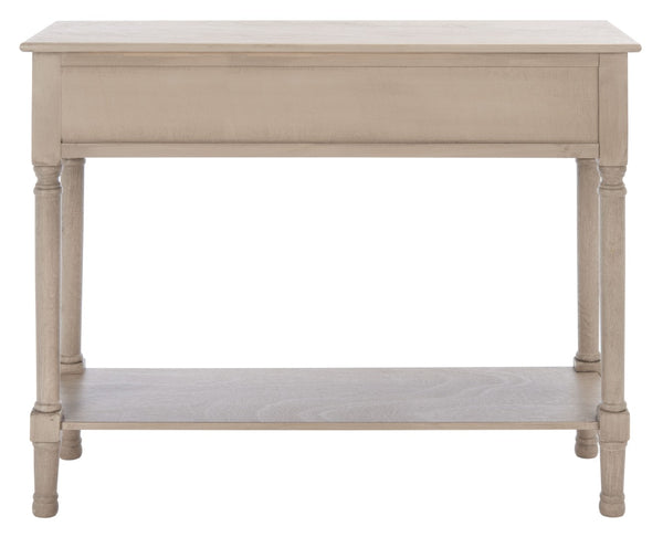 Safavieh Landers 2 Drawer Console Table With Farmhouse Charm And Elegant Carved Details For Stylish Storage Greige CNS5710D