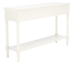 Safavieh Landers 3 Drawer Console Table - Classic Farmhouse Style With Turned Legs & Practical Storage Solutions Distressed White CNS5711A