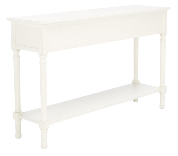 Safavieh Landers 3 Drawer Console Table - Classic Farmhouse Style With Turned Legs & Practical Storage Solutions Distressed White CNS5711A