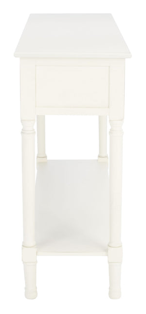 Safavieh Landers 3 Drawer Console Table - Classic Farmhouse Style With Turned Legs & Practical Storage Solutions Distressed White CNS5711A