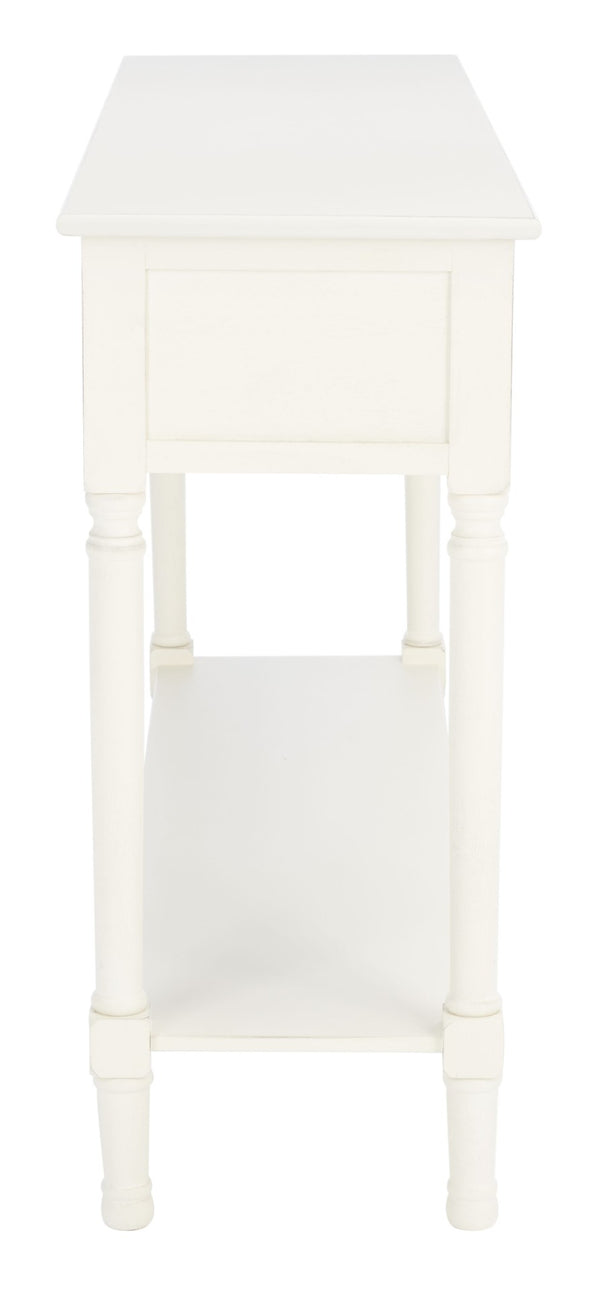 Safavieh Landers 3 Drawer Console Table - Classic Farmhouse Style With Turned Legs & Practical Storage Solutions Distressed White CNS5711A