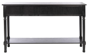 Safavieh Landers 3 Drawer Console Table - Classic Farmhouse Style With Turned Legs & Practical Storage Solutions Black CNS5711B