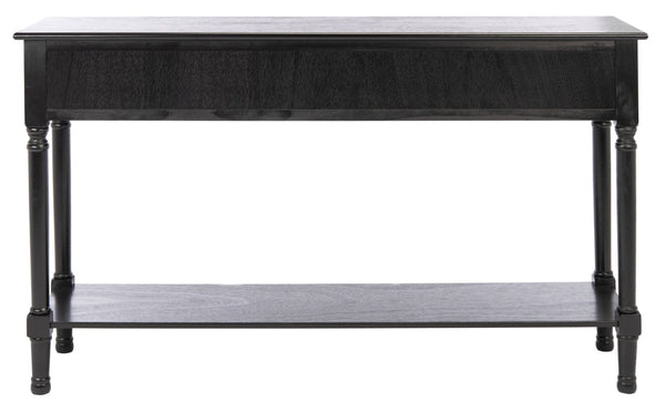 Safavieh Landers 3 Drawer Console Table - Classic Farmhouse Style With Turned Legs & Practical Storage Solutions Black CNS5711B