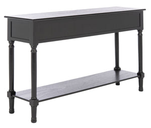 Safavieh Landers 3 Drawer Console Table - Classic Farmhouse Style With Turned Legs & Practical Storage Solutions Black CNS5711B