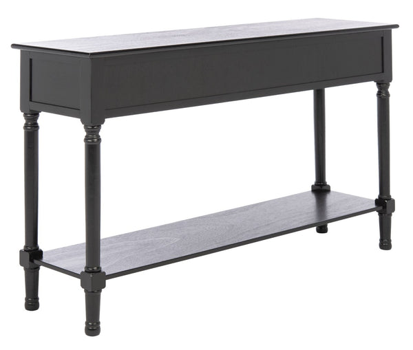 Safavieh Landers 3 Drawer Console Table - Classic Farmhouse Style With Turned Legs & Practical Storage Solutions Black CNS5711B