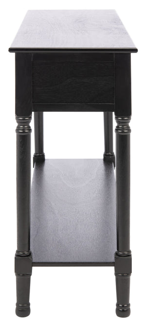 Safavieh Landers 3 Drawer Console Table - Classic Farmhouse Style With Turned Legs & Practical Storage Solutions Black CNS5711B