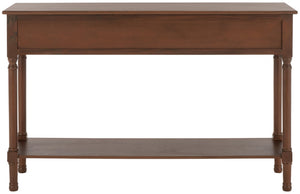 Safavieh Landers 3 Drawer Console Table - Classic Farmhouse Style With Turned Legs & Practical Storage Solutions Brown CNS5711C