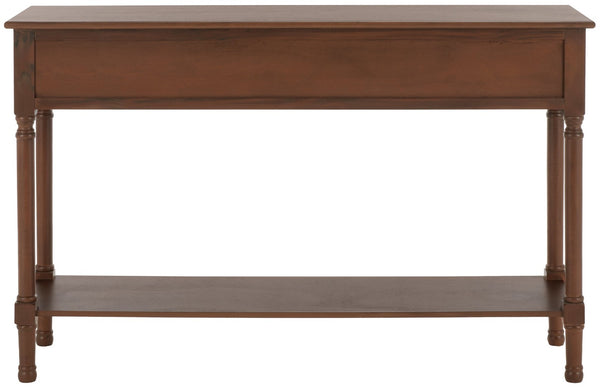 Safavieh Landers 3 Drawer Console Table - Classic Farmhouse Style With Turned Legs & Practical Storage Solutions Brown CNS5711C