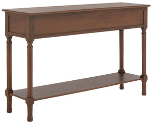 Safavieh Landers 3 Drawer Console Table - Classic Farmhouse Style With Turned Legs & Practical Storage Solutions Brown CNS5711C