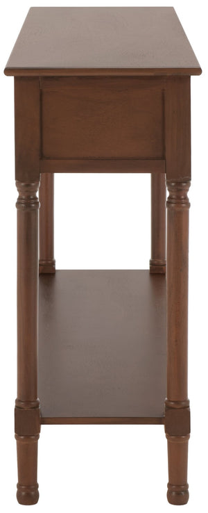 Safavieh Landers 3 Drawer Console Table - Classic Farmhouse Style With Turned Legs & Practical Storage Solutions Brown CNS5711C