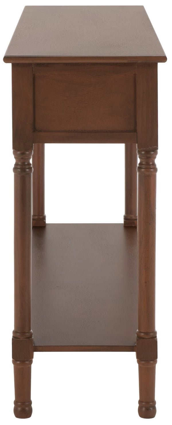 Safavieh Landers 3 Drawer Console Table - Classic Farmhouse Style With Turned Legs & Practical Storage Solutions Brown CNS5711C