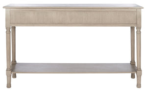 Safavieh Landers 3 Drawer Console Table - Classic Farmhouse Style With Turned Legs & Practical Storage Solutions Greige CNS5711D