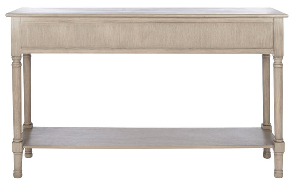 Safavieh Landers 3 Drawer Console Table - Classic Farmhouse Style With Turned Legs & Practical Storage Solutions Greige CNS5711D