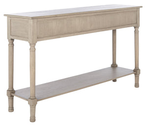 Safavieh Landers 3 Drawer Console Table - Classic Farmhouse Style With Turned Legs & Practical Storage Solutions Greige CNS5711D