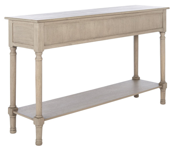Safavieh Landers 3 Drawer Console Table - Classic Farmhouse Style With Turned Legs & Practical Storage Solutions Greige CNS5711D