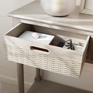 Safavieh Landers 3 Drawer Console Table - Classic Farmhouse Style With Turned Legs & Practical Storage Solutions Greige CNS5711D