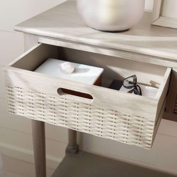 Safavieh Landers 3 Drawer Console Table - Classic Farmhouse Style With Turned Legs & Practical Storage Solutions Greige CNS5711D