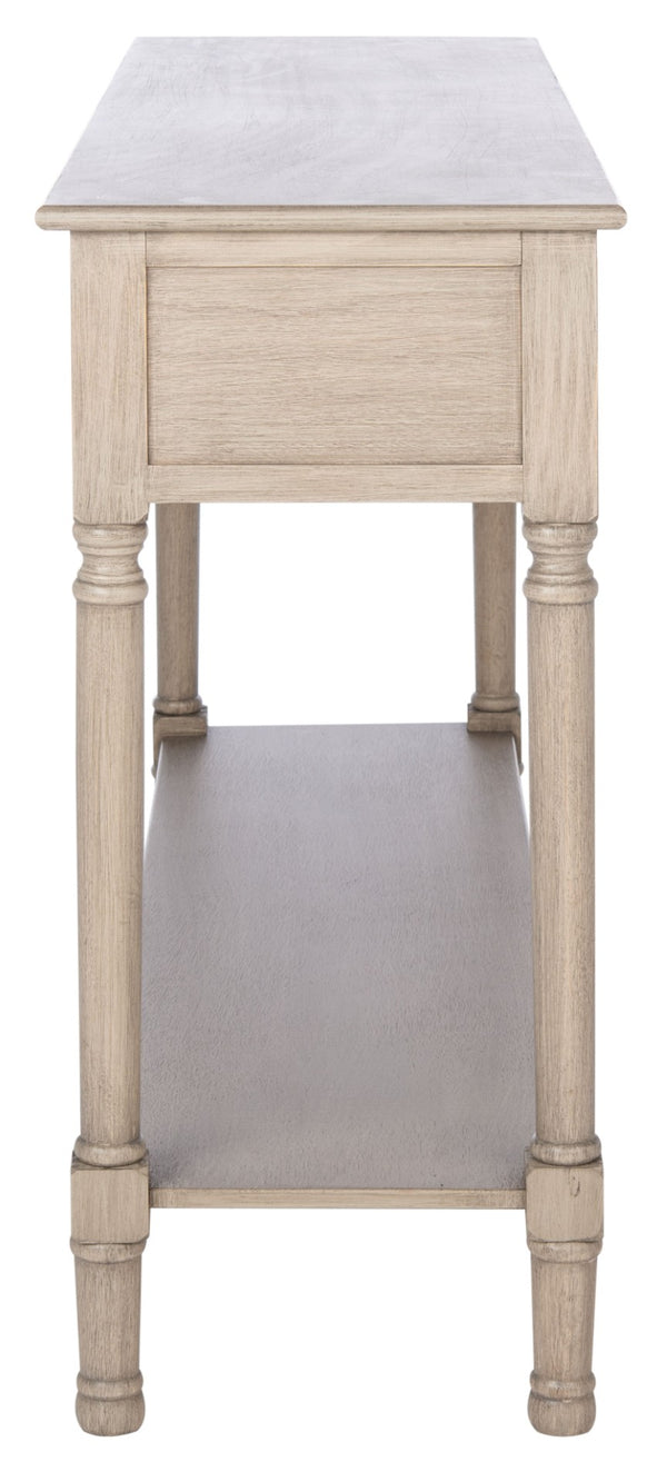 Safavieh Landers 3 Drawer Console Table - Classic Farmhouse Style With Turned Legs & Practical Storage Solutions Greige CNS5711D