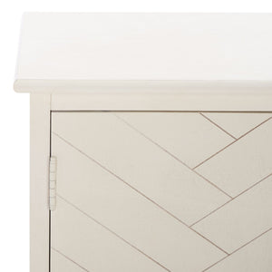 Safavieh Peyton Sideboard With Herringbone Design - Modern Storage Solution For Living Room And Entryway Distressed White CNS5712A