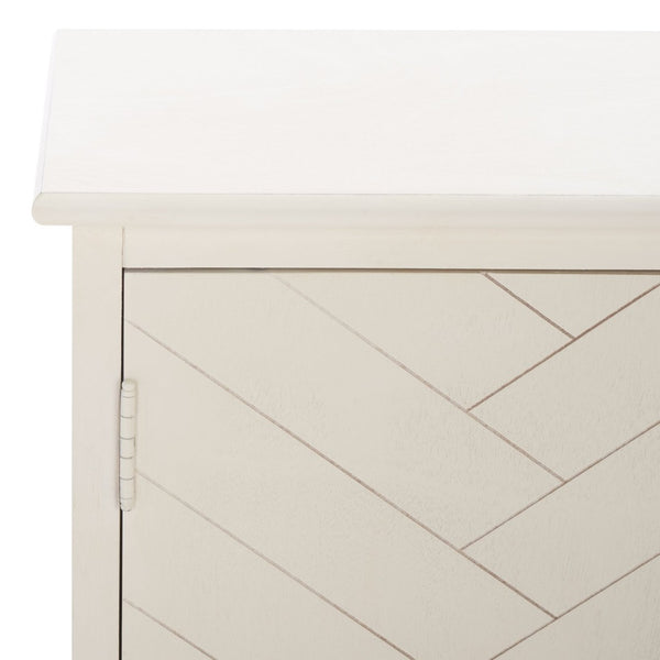 Safavieh Peyton Sideboard With Herringbone Design - Modern Storage Solution For Living Room And Entryway Distressed White CNS5712A