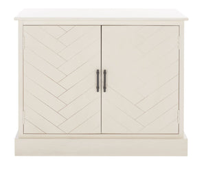 Safavieh Peyton Sideboard With Herringbone Design - Modern Storage Solution For Living Room And Entryway Distressed White CNS5712A
