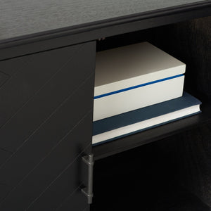 Safavieh Peyton Sideboard With Herringbone Design - Modern Storage Solution For Living Room And Entryway Black CNS5712B