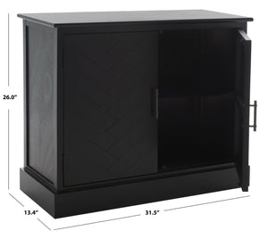Safavieh Peyton Sideboard With Herringbone Design - Modern Storage Solution For Living Room And Entryway Black CNS5712B