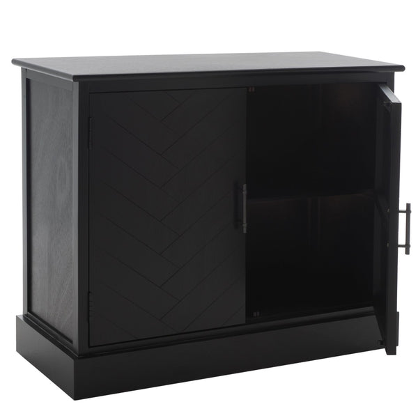 Safavieh Peyton Sideboard With Herringbone Design - Modern Storage Solution For Living Room And Entryway Black CNS5712B