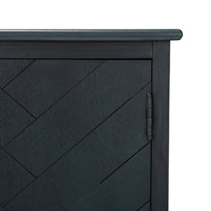 Safavieh Peyton Sideboard With Herringbone Design - Modern Storage Solution For Living Room And Entryway Antique Navy CNS5712E