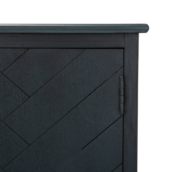 Safavieh Peyton Sideboard With Herringbone Design - Modern Storage Solution For Living Room And Entryway Antique Navy CNS5712E