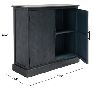 Safavieh Peyton Sideboard With Herringbone Design - Modern Storage Solution For Living Room And Entryway Antique Navy CNS5712E