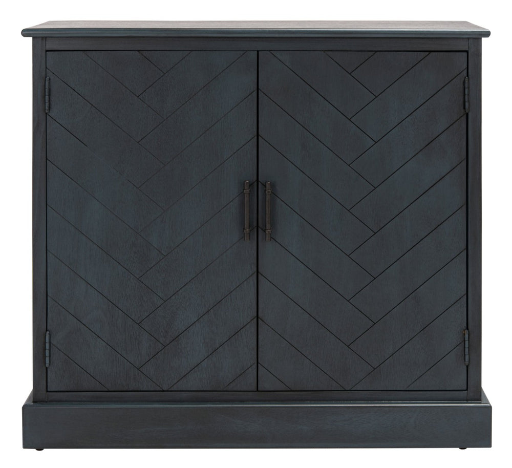 Safavieh Peyton Sideboard With Herringbone Design - Modern Storage Solution For Living Room And Entryway Antique Navy CNS5712E