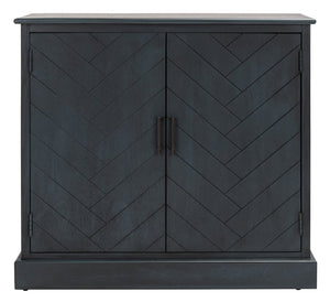 Safavieh Peyton Sideboard With Herringbone Design - Modern Storage Solution For Living Room And Entryway Antique Navy CNS5712E
