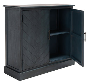 Safavieh Peyton Sideboard With Herringbone Design - Modern Storage Solution For Living Room And Entryway Antique Navy CNS5712E