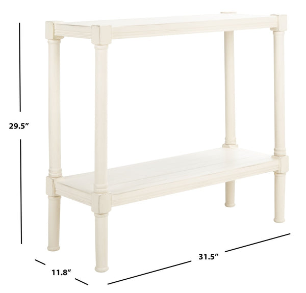 Safavieh Rafiki Console Table - British Colonial Charm For Entryways, Living Rooms & Versatile Spaces Distressed White CNS5714A
