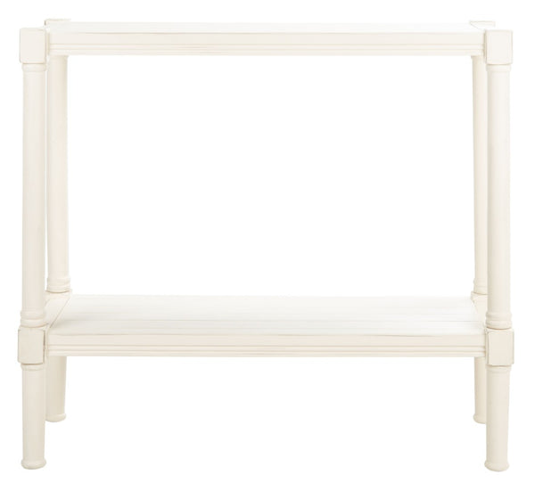 Safavieh Rafiki Console Table - British Colonial Charm For Entryways, Living Rooms & Versatile Spaces Distressed White CNS5714A