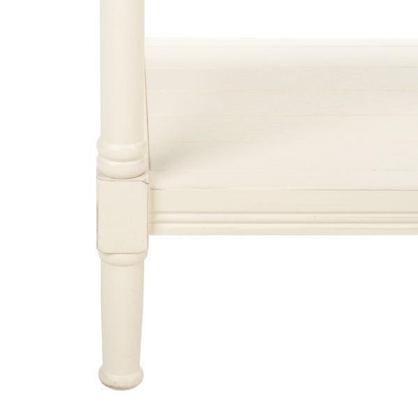 Safavieh Rafiki Console Table - British Colonial Charm For Entryways, Living Rooms & Versatile Spaces Distressed White CNS5714A